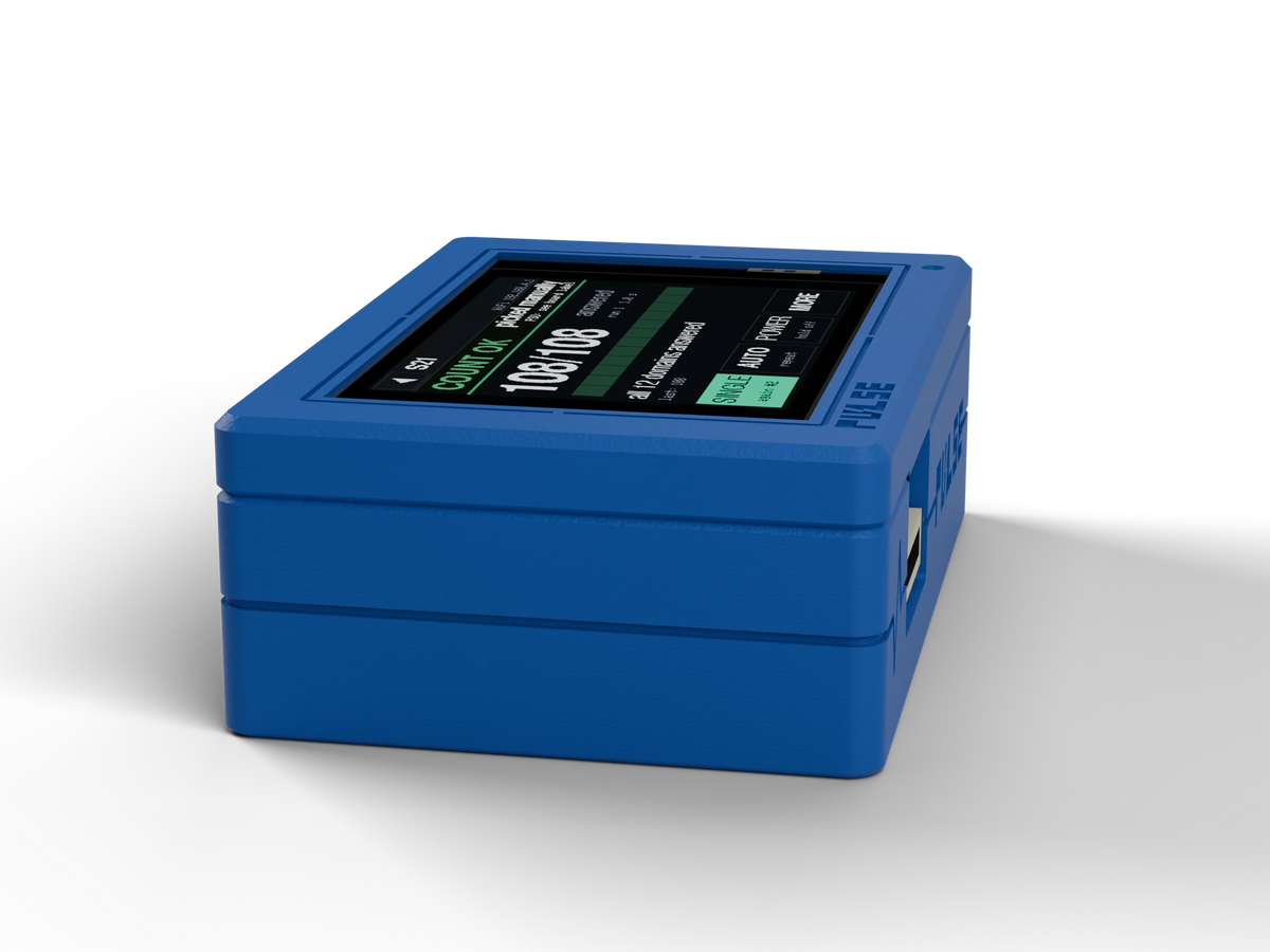 PULSE V1 Hashboard Tester, Blue case, side view