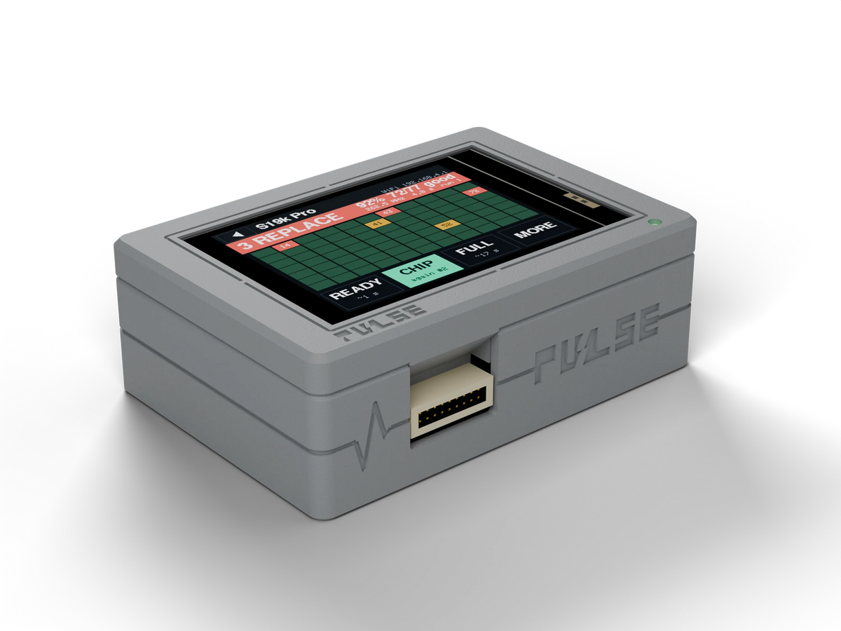 PULSE V1 Hashboard Tester, Gray case, angled view