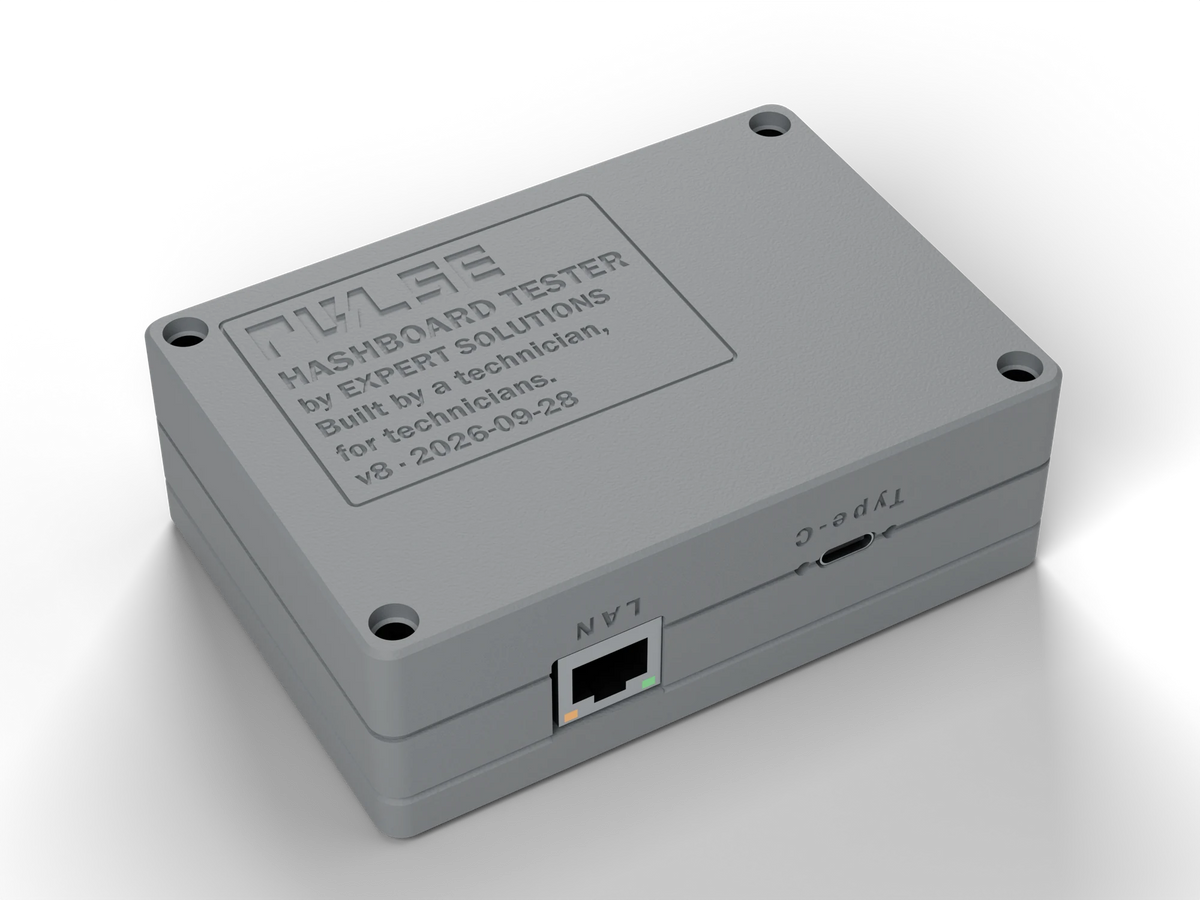 PULSE V1 Hashboard Tester, Gray case, underside