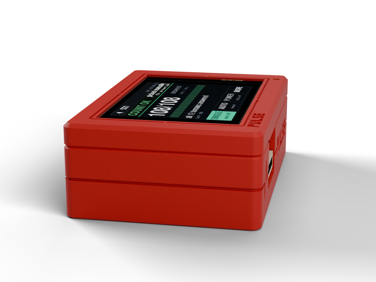 PULSE V1 Hashboard Tester, Red case, side view