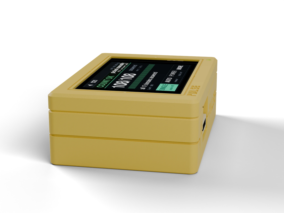 PULSE V1 Hashboard Tester, Yellow case, side view