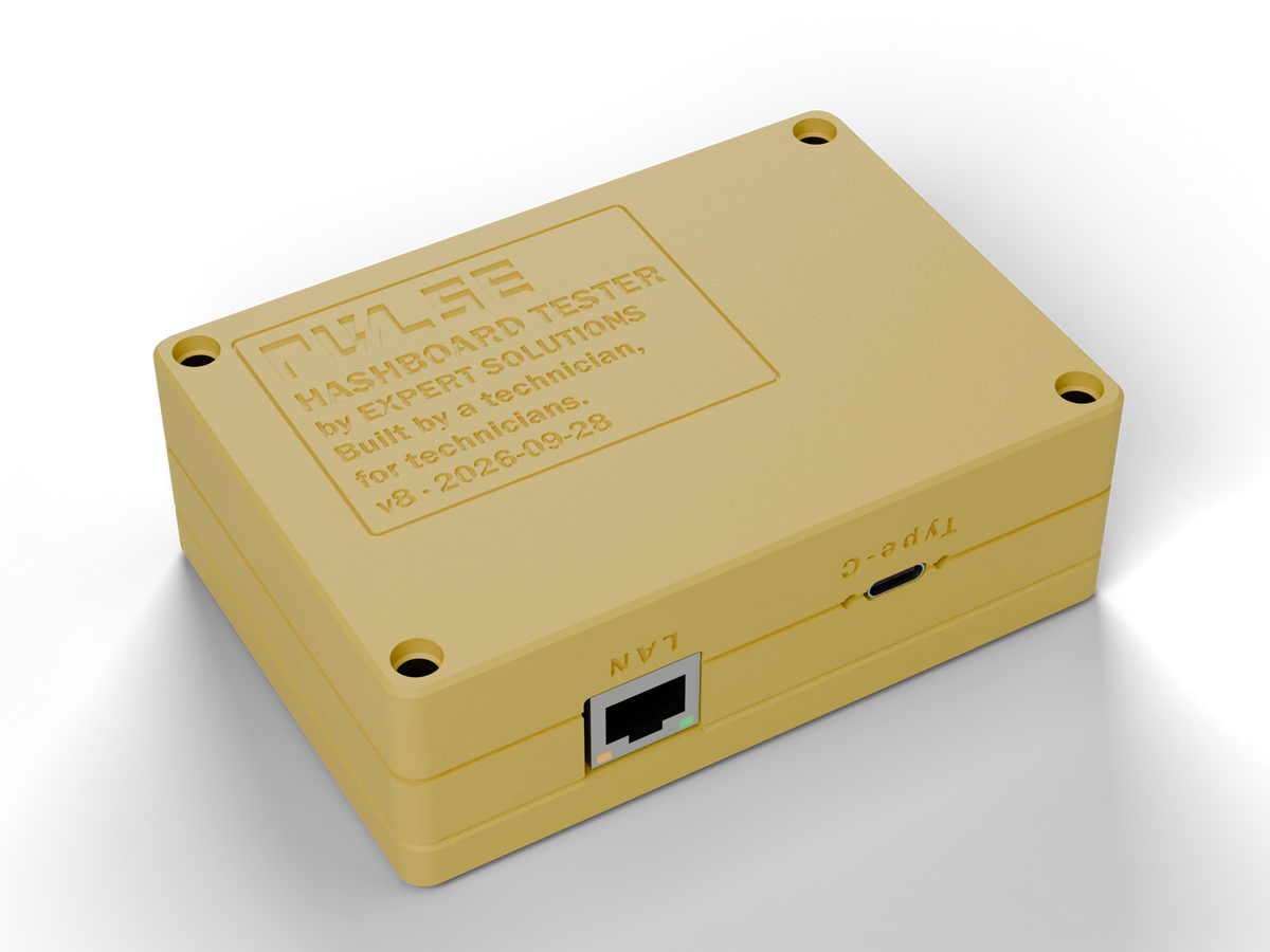 PULSE V1 Hashboard Tester, Yellow case, underside